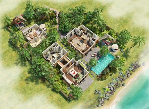 3D Plan of hotel luxury villa