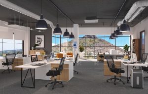 Office interior design and 3D visualization